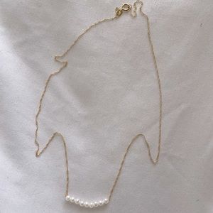 Genuine 14k gold necklace with freshwater pearls